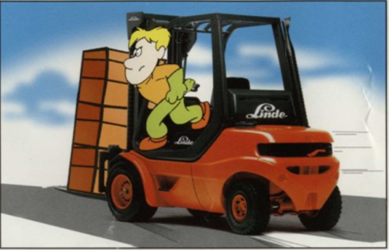 身體保持在叉車內(nèi)